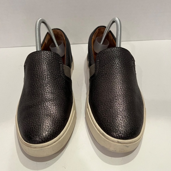 Frye Ivy Dark Pewter Textured Leather Slip-On Sneakers Size 8M - Picture 5 of 13